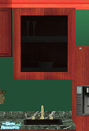 Sims 2 — Modern Kitchen W&G Glass door cabinet. by TSR Archive — Made for the modern kitchen set in Chaktekok and