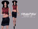 Sims 4 — Dolores - Set by tangerinesimblr — Lace crop top vynus and leather fringed skirt / Custom Thumbnail