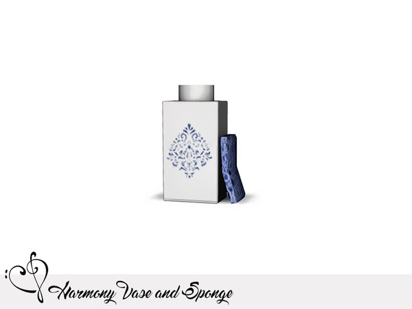 Sims 4 — Nikadema Harmony Vase and Sponge by nikadema — Blue vase and spounge with a vintage touch