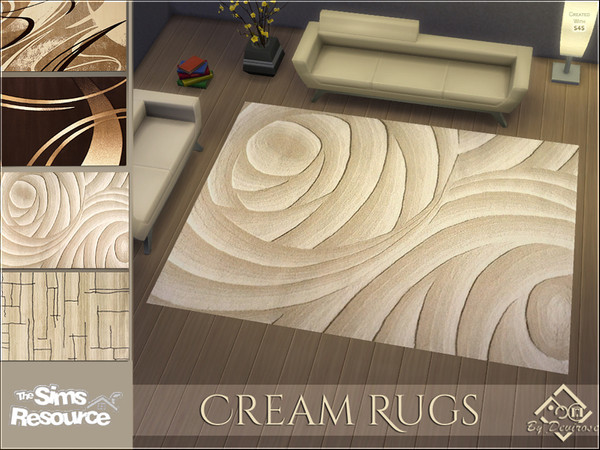 Sims 4 — Cream Rugs by Devirose — A sober set of modern carpets, earth soft colors, ideal for modern rooms, rectangular
