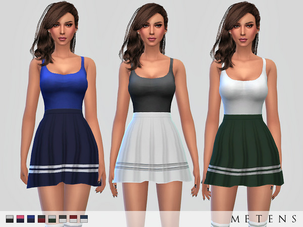 Sims 4 — Serebro Dress by Metens — Cute dress with stripes details on bottom inspired by Serebro New item | 8 variations