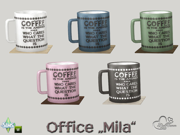 Sims 4 — Office Mila Cup by BuffSumm — Part of the *Mila Office* http://www.thesimsresource.com/artists/BuffSumm