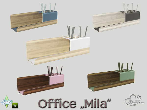 Sims 4 — Office Mila Pen Organizer by BuffSumm — Part of the *Mila Office*