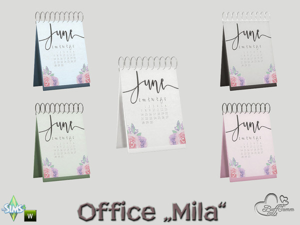 Sims 4 — Office Mila Calendar by BuffSumm — Part of the *Mila Office* http://www.thesimsresource.com/artists/BuffSumm