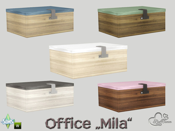Sims 4 — Office Mila Box by BuffSumm — Part of the *Mila Office* http://www.thesimsresource.com/artists/BuffSumm