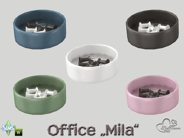 Sims 4 — Office Mila Bowl with Pins by BuffSumm — Part of the *Mila Office*