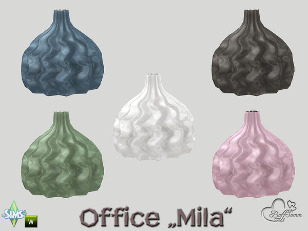 Sims 4 — Office Mila Vase 'Wave' by BuffSumm — Part of the *Mila Office* http://www.thesimsresource.com/artists/BuffSumm