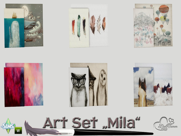Sims 4 — Art Set Mila Floor Painting by BuffSumm — Part of the *Art Set Mila*