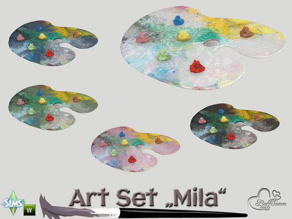 Sims 4 — Art Set Mila Painter Palette by BuffSumm — Part of the *Art Set Mila*