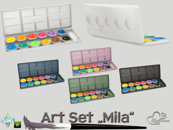 Sims 4 — Art Set Mila Water Colors by BuffSumm — Part of the *Art Set Mila*