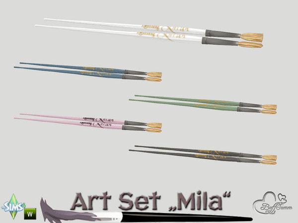 Sims 4 — Art Set Mila Two Brushes by BuffSumm — Part of the *Art Set Mila*