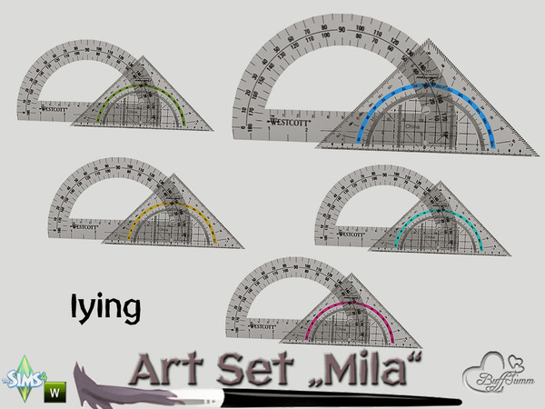 Sims 4 — Art Set Mila Ruler v2 by BuffSumm — Part of the *Art Set Mila* http://www.thesimsresource.com/artists/BuffSumm