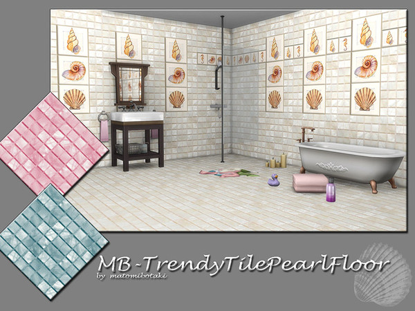 Sims 4 — MB-TrendyTilePearFloor by matomibotaki — MB-TrendyTilePearFloor, matiching tile floor in 3 matching colors, to