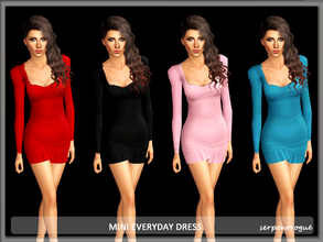 Sims 3 — Mini Everyday Dress by Serpentrogue — 4 variations Young adult/ adult female everyday wear Mesh by me has