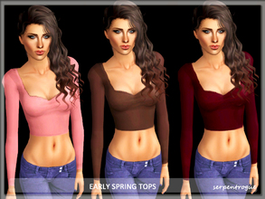 Sims 3 — Early Spring Tops by Serpentrogue — 4 variations Young adult/ adult female everyday wear Mesh by me has