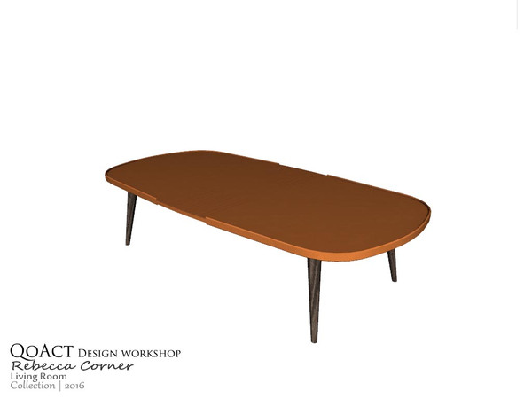 Sims 4 — Rebecca Soft Corners Coffee Table by QoAct — Part of the Rebecca Corner Living Room QoAct Design Workshop | 2016