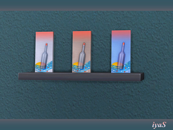 Sims 4 — Frame with a Bottle by soloriya — Frame with a Bottle, pearls and starfishes. 3 color variations. Part of Beach
