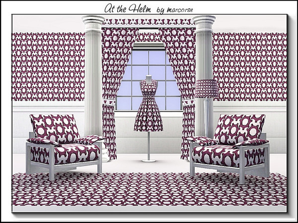 Sims 3 — At the Helm_marcorse by marcorse — Geometric pattern: ship's rudder design, regularly repeated in light purple