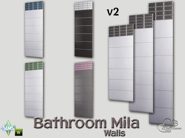 Sims 4 — Mila Bath Tile Walls v2 by BuffSumm — Part of the *Bathroom Wall Tile Mila*