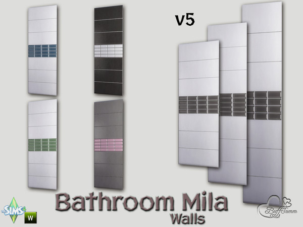 Sims 4 — Mila Bath Tile Walls v5 by BuffSumm — Part of the *Bathroom Wall Tile Mila*