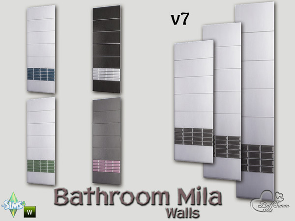 Sims 4 — Mila Bath Tile Walls v7 by BuffSumm — Part of the *Bathroom Wall Tile Mila*