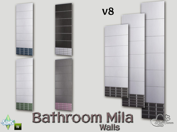 Sims 4 — Mila Bath Tile Walls v8 by BuffSumm — Part of the *Bathroom Wall Tile Mila*