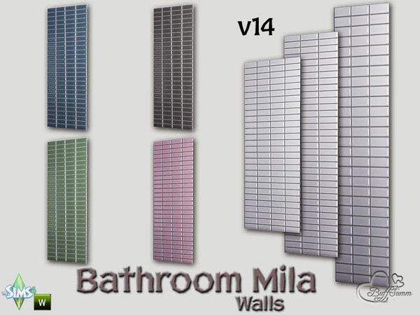 Sims 4 — Mila Bath Tile Walls v14 by BuffSumm — Part of the *Bathroom Wall Tile Mila*