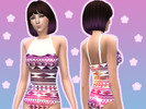 Sims 4 — Textured swimsuits by emerald1122 — -4 different textures/colours included! -For teens, adults and elder