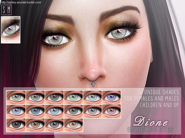 Sims 4 — [ Dione ] - Sparkling Eyes by Screaming_Mustard — A beautifully sparking set of eyes in 16 unique shades. For
