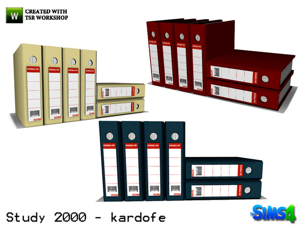 Sims 4 — kardofe_Study 2000_Folders by kardofe — File folders in three different textures 