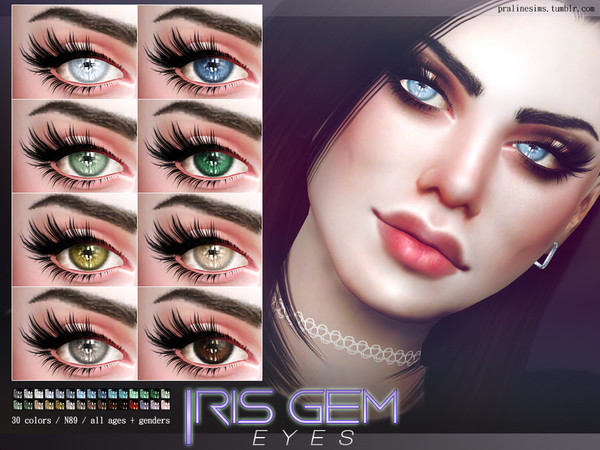 Sims 4 — Iris Gem Eyes N89 by Pralinesims — Eyes in 30 colors, all ages and genders.