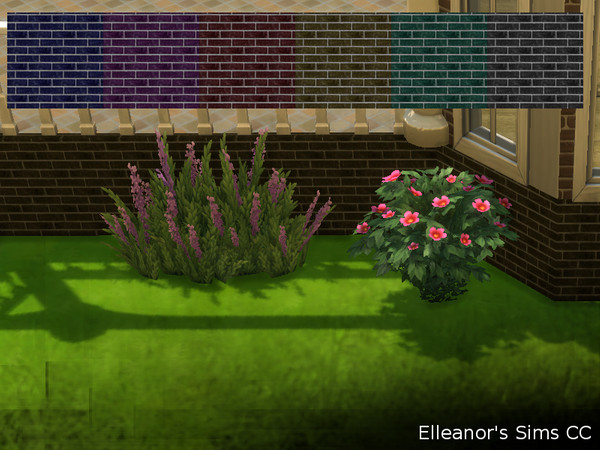Sims 4 — Lack brick_set_ESCC by Elleanors_Sims_CC — A set of: floor, wall and foundation in small bricks with a small