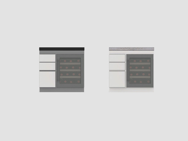 Sims 4 — Black White Kitchen - Wine Storage Cabinet by ung999 — Black White Kitchen - Wine Storage Cabinet Color Options