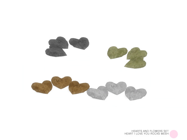 Sims 4 — Heart I Love You Rocks Mesh by DOT — Heart I Love You Rocks Mesh by DOT of The Sims Resource