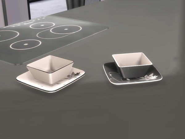 Sims 4 — Black White Dining - Kitchenware by ung999 — Black White Dining - Kitchenware Color Options : 2 Located at :