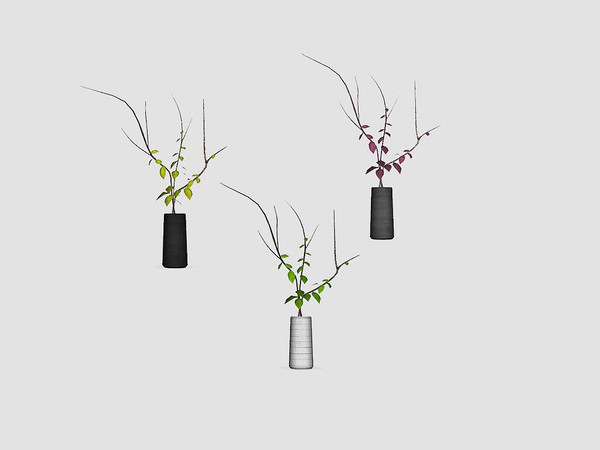 Sims 4 — Black White Dining - Plant by ung999 — Black White Dining - Plant Color Options : 3 