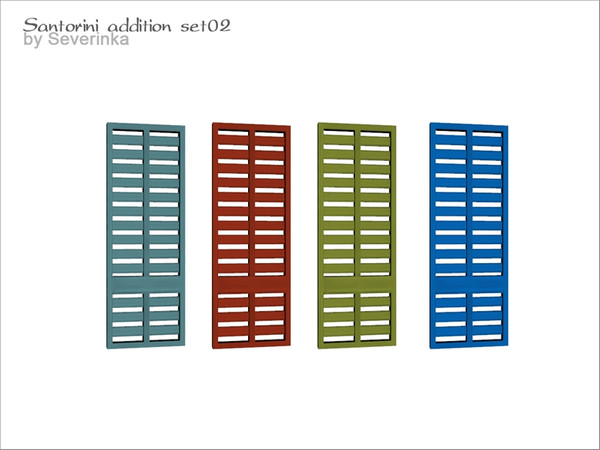 Sims 4 — Santorini - window shutters left colored by Severinka_ — Window shutters left bright coloring From the set of