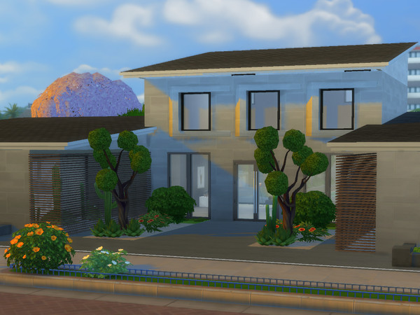 Sims 4 — Pine Villa by Elsemiek012 —  A light house with a lot of windows. There is an open structure, so there aren't