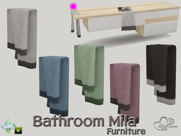Sims 4 — Mila Bath Towel (for Sink) by BuffSumm — Part of the *Bathroom Mila*
