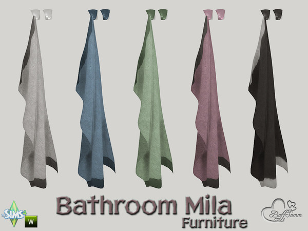Sims 4 — Mila Bath Towel (Wallhanging) by BuffSumm — Part of the *Bathroom Mila*