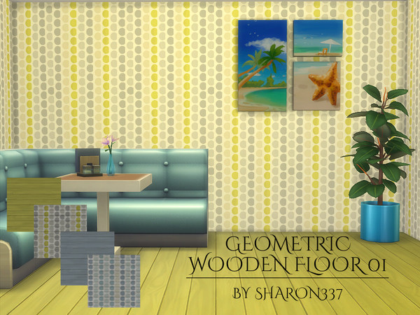 Sims 4 — Geometric Wooden Floor 01 by sharon337 — Geometric Wooden Floor in 2 pattern and 2 plain colors. Created for