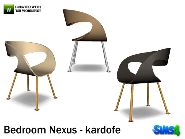 Sims 4 — kardofe_Bedroom Nexus_Chair by kardofe — Chair of modern design in three different textures 