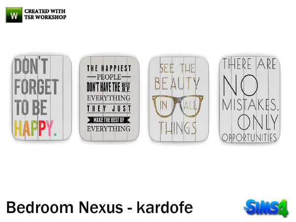 Sims 4 — kardofe_Bedroom Nexus_Picture2 by kardofe — Tables with optimistic messages 