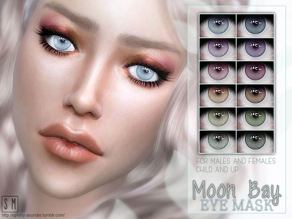 Sims 4 — [ Moon Bay ] - Eye Mask by Screaming_Mustard — A naturally sparkling eye mask in 12 simple colour tones. For