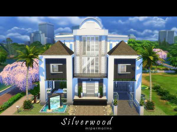 Sims 4 — Silverwood (no CC) by mlpermalino2 — This half-a-million Simoleon home was made for the luxurious Sims out