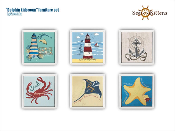 Sims 4 — [Dolphin kidsroom] - sea paintings by Severinka_ — Sea paintings From the set of 'Dolphin kidsroom' 6 variants