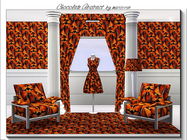Sims 3 — Chocolate Abstract_marcorse by marcorse — Abstract pattern: abstract design in chocolate shades.