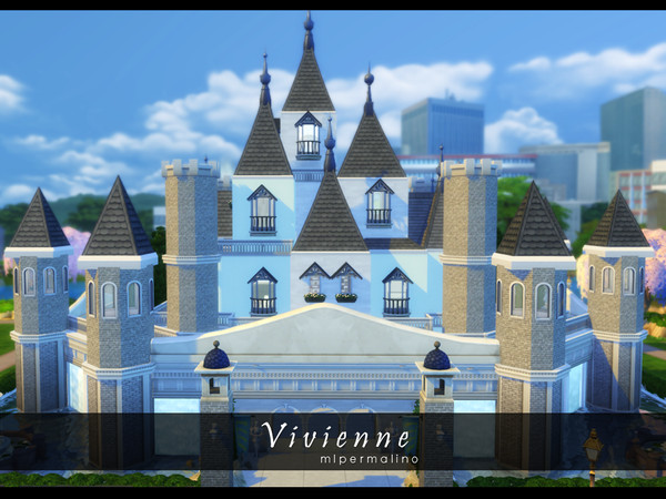 Sims 4 — Vivienne by mlpermalino2 — This half a million-simoleon castle is a mix of the traditional and the modern.