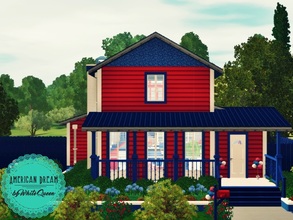 Sims 3 — WQ American Dream by whitequeen13 — House inspired in American patriotism with a bedroom, a bathroom, living