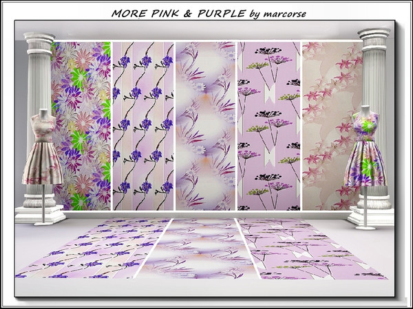 Sims 3 — More Pink & Purple_marcorse by marcorse — Five pink and/or purple Fabric patterns. [ . if you don't really